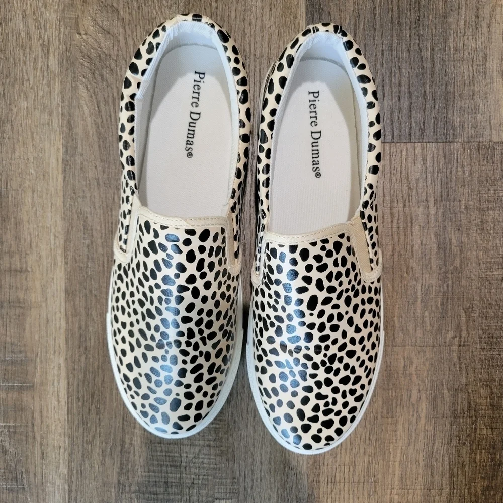Pierre Dumas Black and White Slip-On Shoes